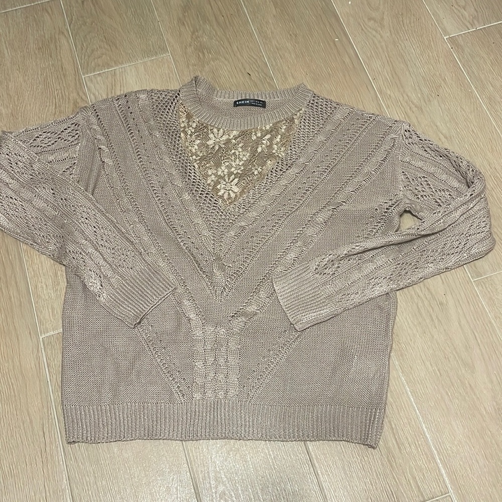 Shein Beige Sweater Small